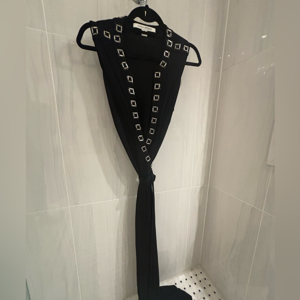 Long DVF wrap dress with beading